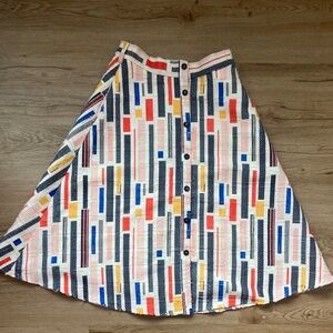 Hutch Multicolor A-Line Skirt with Button Detail